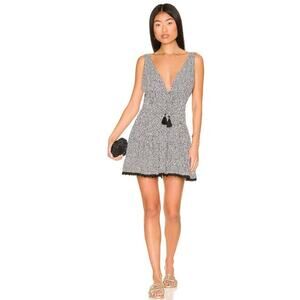 Maaji Alice Mini Dress with Tassels in Black Dots Size Small